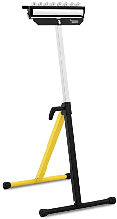 MSW Servante À Rouleau Tréteau D'Établi Support Chevalet D'atelier MSW-RT-60B (Hauteur 67,5-110 cm, Capacité 60 kg, 1 Rouleau Avec 8 Billes, Bâti En Fer et Plastique, Rouleau Et Billes En Acier)