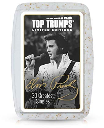 Top Trumps Elvis Presley Limited Edition Kartenspiel, Spielen Sie mit den 30 größten Liedern des King of Rock and Roll einschließlich Teddy Bear, Don't be Cruel and Suspicious Minds, für Kinder ab 6