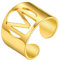 PROSTEEL 18k vergoldet Verstellbarer Ring personalisiert für Männer Frauen cool Buchstabe M Offener Ring Damen Initiale Fingerring Trauring Ehering Modeschmck Accessoire