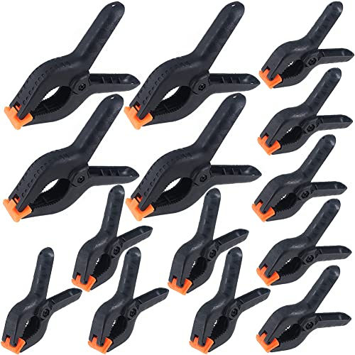 Nylon Spring Clamps,14 Piece Plastic Strong Grip Clips-4 Inch and 6 Inch, The Jaws Open to 60mm