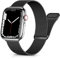 PIOWNN Metall Armband kompatibel mit Apple Watch Armband 44mm 45mm 49mm 42mm für Damen Herren, Edelstahl Ersatzarmband mit Magnetverschluss für iWatch Series 9 8 7 SE 6 5 4 3 2 1 Ultra, Schwarz