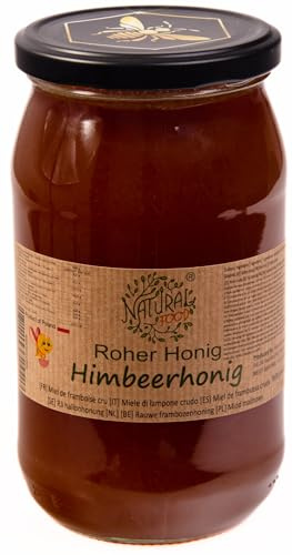 Natural Food Roher Honig - Direkt vom Imker - Roh Natürlich - Ohne Zusätze - Ungefiltert - Nicht Geschleudert oder Erhitzt - Geschenkidee - 1,1 KG - Himbeerhonig