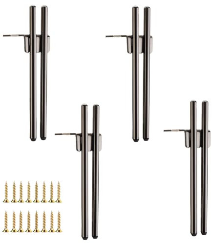 KMERCE Möbelfüße Metall Schwarz, 4 Stück Schrankfüsse 18cm, Kommodenfüße, Sofa füße, Füße für möbel, Tischbeine für Couchtisch, TV-Schrank, Bettfuß, Mit Schrauben+Anti-Rutsch Stummschaltbasis