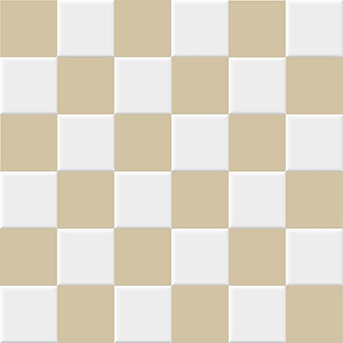 INDIGOS UG Fliesenaufkleber Bad und Küche - Beige - 30x30cm - für Fußbodenfliesen - Wandfliesen selbstklebend - Klebefliesen für Boden - WC, Bordüre Fliesenspiegel renovieren