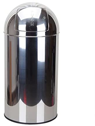 Poubelle Poubelle à Ouverture pivotante, Poubelle en Acier Inoxydable avec Couvercle Poubelle Commerciale de 9,2/13,2 gallons, Parfaite for la Maison, Le Bureau et Les Affaires Extérieur (Size : 50L