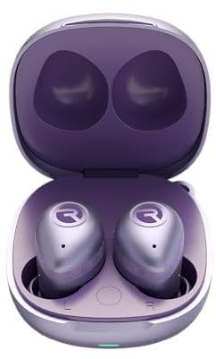 Raycon Fitness Bluetooth True Wireless Earbuds with Built in Mic 56 Hours of Battery IPX 7 Waterproof and Charging Case with Talk, Text, and Play Bluetooth 5.2 Portable Sport (Purple)