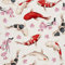 HEKO PANELS Oxford Wasserdichte Meterware Canvas Polyester Stoff Zum Nähen, Dekostoffe Wasserabweisend Blickdicht, Koi Fische Karpfen Sakura, 3 Meter 155 x 300 cm