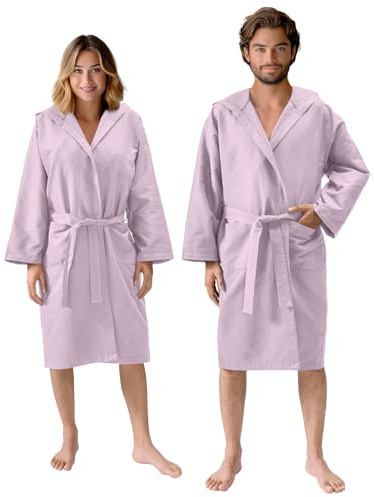 JEMIDI Peignoir de bain homme - Robe sortie de bain en microfibre avec capuche ceinture - Peignoir bain femme unisexe douche plage piscine