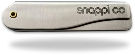 Snappi Co® Faltbarer Bartkamm aus Metall | 304 Edelstahl Taschenkamm für Herren für Bartpflege, Haarstyling & Schnurrbartpflege | Kompakter Klappkamm, tragbares EDC-Zubehör für Herren | Inklusive