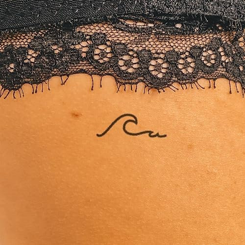 Inkster® Ein-Linien-Welle Tattoo | Temporäres Tattoo mit EU-Kosmetikzertifizierung | wasserfest + vegan | revolutionäres 2-Wochen-Tattoo | Fake Tattoos und Klebetattoos für Erwachsene