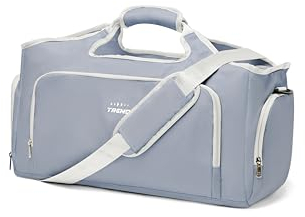 HYC00 Sporttasche Damen mit Schuhfach Weekender Bag Travel Bag Reisetasche Damen Handgepäck Tasche für Sport Schwimmtasche Wasserdicht Fitnesstasche Trainingstasche Krankenhaustasche,Grau Blau