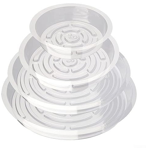 Plant Saucer, Clear Plastic Plant Saucers, Transparent Flower Pot Drip Trays Water Storage for Outdoor and Indoor Garden- 10PCS 6Inch