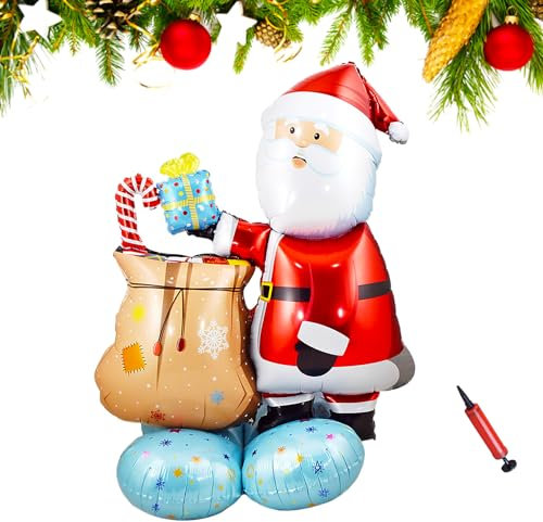 Riesen Weihnachtsmann Folienballon 105cm,Folienballons Kinder Weihnachtsballons,Folienballon Weihnachten,Weihnachtsdeko für Kinder für Party,Weihnachtsfeier,Fasching und Karneval Dekoration Spielzeug