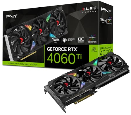 PNY GeForce RTX™ 4060 Ti 16GB XLR8 Gaming Verto Triple Fan ARGB Overclocked Edition DLSS 3