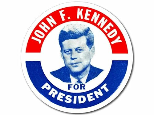 John F Kennedy For President '61 Logo Look F943 Autoaufkleber Sticker 11 cm | Weitere Originalbegriffe: Vintage; Selbstklebende Folie; wetterfest, UV- und waschanlagenbeständig
