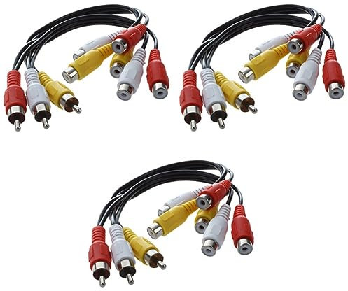 Censous 3X New 3 Jack A 6 Hembra Splitter Audio Video Av Adaptador