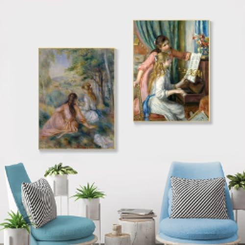 Yangld Auguste Renoir Ölgemälde auf Leinwand, Poster, französischer Impressionist, Maler, Kunstdruck, Galerie, Bilder, Wohnzimmerdekoration, 30 x 45 cm, 2 Stück, rahmenlos
