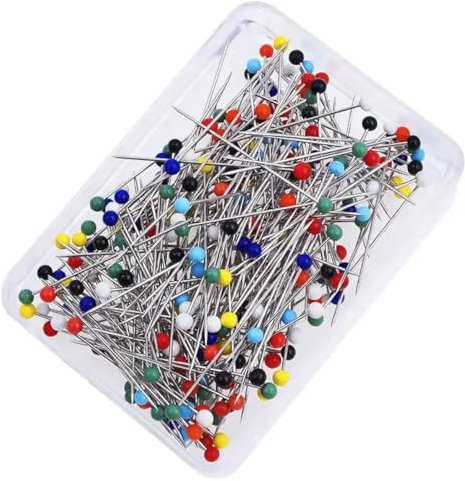 100 Pcs Sewing Pins with Glass Heads, 38mm Long Straight Pins with Sharp Ends, Multicolored Dressmaking Pins, for Fabrics, Scarf, Quilting, Crafts & Jewellery