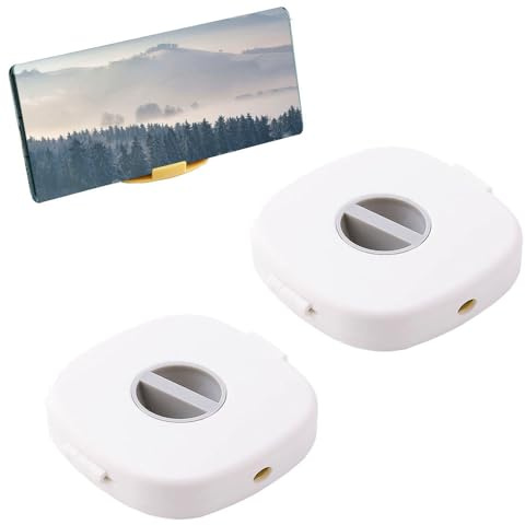 Mini Cable Winder, Retractable Cord Cord Wraps, Charging Cable & Earphone Organizer Box for Home Office [Pack of 2 White]