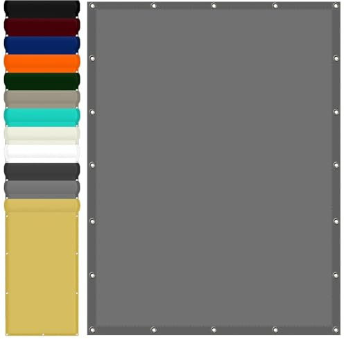 Toldo Impermeable Exterior 4 x 9 m Impermeable Lona De Sombra Resistente al Agua con Ojales y Cuerdas Rayos UV HDPE Vela toldos para Aire Libre Piscina, Gris Claro