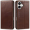 SHIELDON Case for iPhone 16 5G, Genuine Leather Wallet Folio with [Card Slots][Magnetic Closure][RFID Blocking][Book Style] Shock Absorbing Phone Case Compatible with iPhone 16 6.1 - Retro Coffee
