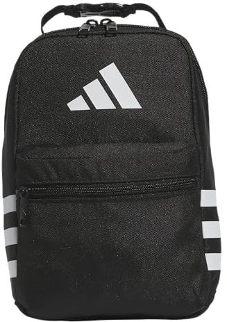 Adidas 984522 Santiago Lunch Bag Cooler for Women and Men, Insulated Food Container Box with Mesh Pocket, Polyester, Black/White/3.0