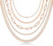 CASSIECA 5Pcs Gold Layered Necklace for Women, Rose Gold Necklaces Paperclip Snake Cubic Zirconia Chain Necklace Stackable Dainty Womens Jewellery Necklaces