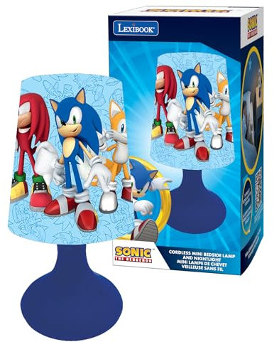 Lexibook, Sonic The Hedgehog, Sonic Mini Nachttischlampe und kabelloses Nachtlicht, MLT10SN