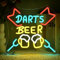 SIGNSHIP Fléchettes Néon Led Bar Fléchettes Neon Mural Lampe Neon pour Salle de Jeux Pub Bar Club Man Cave Décoration de Fête