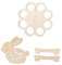 Ciieeo 1 Pc Portauovo di coniglio organizzatore di uova portauova in legno ripiano per la conservazione delle uova organizer per uova da cucina portauovo di pasqua Di legno