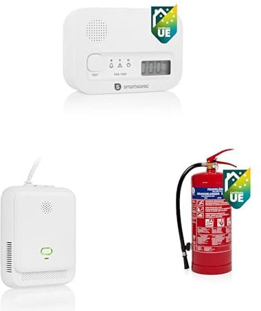 Kit di sicurezza Smartwares - rilevatore di CO, rilevatore di gas ed estintore