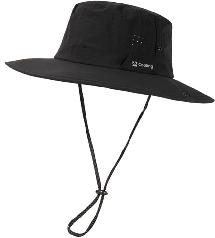TOP-EX Kühlender UPF 50 Outdoor Sonnenhut Unisex, breiter Safari Fischerhut | kühlendes Schweißband, UPF 50 Sonnenschutz, wasserabweisendes Gewebe, breite Krempe, für Wandern Trekking Angeln und Reisen