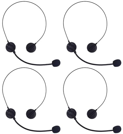 OAOSDH 4 Stücke Schwarzes Mikrofon, Kreatives Gefälschtes Headset -Spielzeug, Lustige Kopfbänder -Kopfhörer, Cosplay -Kostümrequisiten, Maskeradedekorationen.