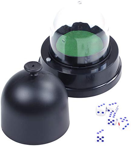 Agwuoetr Automatic Dice Roller Cup Batteriebetriebenes Pub Bar Partei Spiel Mit 5 WÜRfeln Schwarz