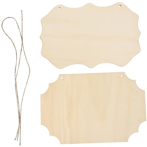 OFFIGAM 2stücke Holz Leere Hängeschilder Unbehandelte Holzplaketten Diy Holzbrett Wandkunst Ornament Zum Selbermachen Und Malen