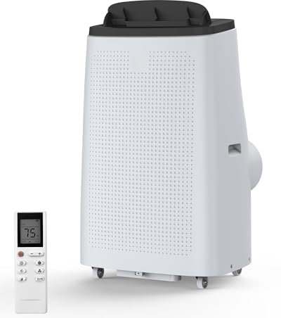 14,000 BTU Portable Air Conditioner Cools Up to 700 Sq.Ft, 3-IN-1 Quiet Portable AC Unit with Remote Control & Installation Kits for Large Room, Smart/Sleep Mode, Auto Swing, 24H Timer