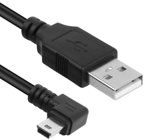Mini USB Cable 3 Meters USB 2.0 Type A Male to Mini-B Male,Right Angle 90 Degree Extra Long Sync and Fast Charging Line for Garmin Dash Cam Car Dashcam Gps Navigator DVR Camera Gopro Data