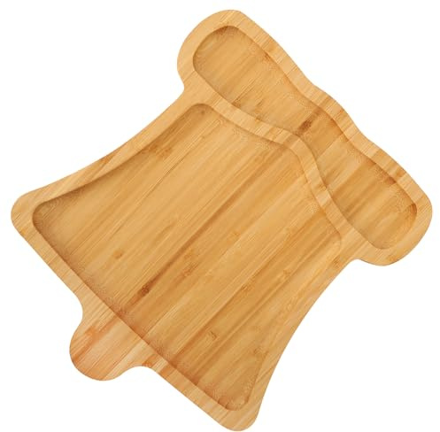 WILLKOMMEN Weihnachtliches Holztablett Deko,Christmas Bell Shaped Bamboo Serving Platter, Serviertablett Holz,Käsebrett für Snacks, Vorspeisen, Dessertteller, Dekoratives Tablett