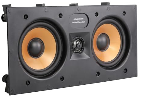 STUDIOFINIX Dual 5,25 Zoll 2-Wege-Wand-Lautsprecher, 160 Watt, Unterputzmontage, Heim-Stereo-Lautsprecher, Dual-Tieftöner, perfekt für Heimkino, Innenbereich, Büro, Küche, Wohnzimmer, Schlafzimmer