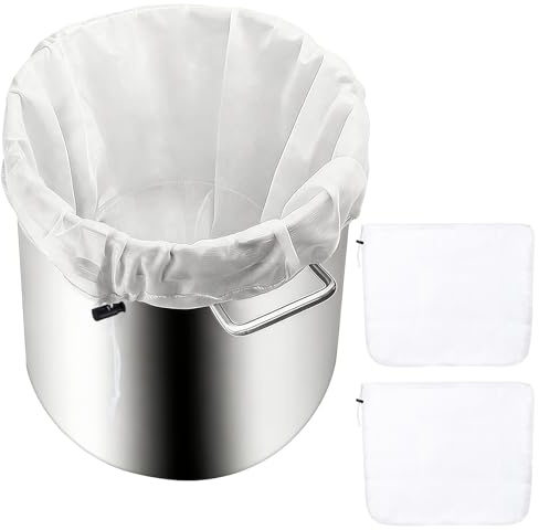 2 Pcs Straining Home Brew Bag, Reusable Drawstring Straining Bags, 26 x 22 inches Jelly Bag for Jam Making Equipment, Fine Mesh Strainer Bag for Jam Making Nut Milk Yogurt Fruits Wine