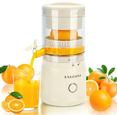 EXREIZST Citrus Juicer USB-C Rechargeable Portable Easy Clean for Anywhere | USB-C rechargeable & cordless: enjoy fresh juice anywhere, no wall plug, kitchen, office, travel.