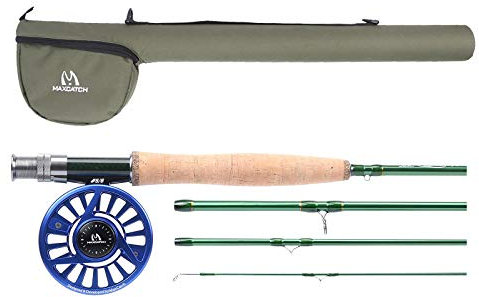 Maxcatch Premier Fliegen Angel mit Avid Fliegenrolle (inklusive Rutenfutteral) 3/4,5/6,7/8WT Fly Rute und Rolle Combo, Model04
