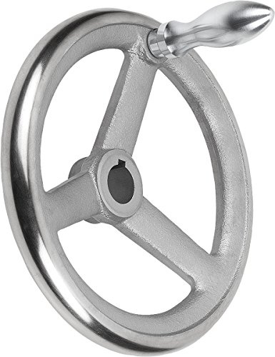 KIPP – Bedienteile | Normelemente K0671.5200X18 Handrad mit Nut Grauguss, Komp:Stahl, 18, 200, D1=200mm D2=18mm