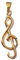 Pendentif Clé de Sol Plaqué Or 18 carats - Neuf