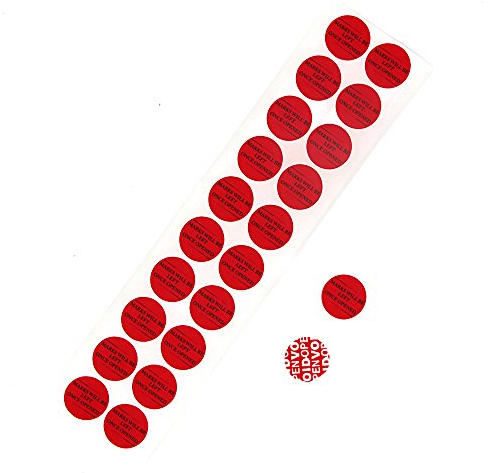 200pcs Tamper Evident Sicherheit Aufkleber, alleinstehende Walker Sicherheit verhindern, öffnete Garantie Void Etiketten (Durchmesser 1 Mark im Artikel 200 Stück rot)