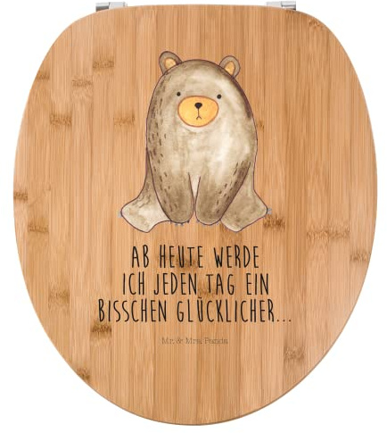 Mr. & Mrs. Panda Motiv WC Sitz Bär sitzend - Geschenk, Teddy, Klobrille, Teddybär, Klodeckel, Toilette, Toilettendeckel, WC-Sitz