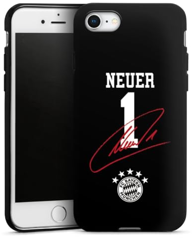 Silikon Hülle kompatibel mit Apple iPhone 8 Case schwarz Handyhülle FC Bayern München FCB Manuel Neuer