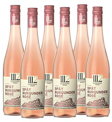 1112 Spätburgunder Rosé Trocken – Roséwein der Marke Elfhundertzwölf (6 x 0,75l)