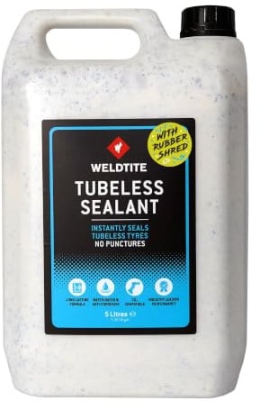 Weldtite Tubeless Sealant – vorbeugende Flüssigkeits-Fahrrad-Reifendichtung für alle schlauchlosen Fahrradräder – 5 Liter