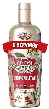 Coppa Cocktails Cosmopolitan 0,7L, 10% Vol. - Fertig gemixter Cocktail mit Vodka, Cranberry & Limette, Ready to Serve - Stilsicherer Klassiker im Glas